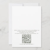 Minimalistische Boho-Sage-Blumenmoderne QR-Code-Ho Einladung (Rückseite)