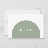 Minimalistische Boho-Sage-Grün-Bogen-QR-Code-RSVP- RSVP Karte (Vorderseite)
