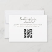 Minimalistische Boho-Sage-Grün-Bogen-QR-Code-RSVP- RSVP Karte (Rückseite)