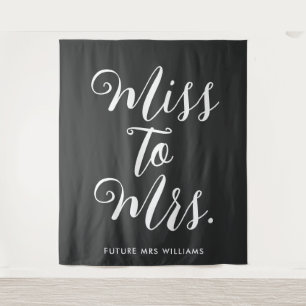 minimalistische Boho-schwarze Hochzeitsdusche-Kuli Wandteppich