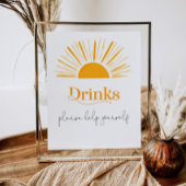 Minimalistische Boho Sun Drinks Poster