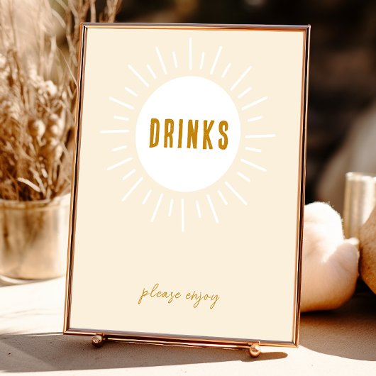 Minimalistische Boho Sunshine Baby Duschtränke Unt Poster