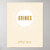 Minimalistische Boho Sunshine Baby Duschtränke Unt Poster (Vorne)