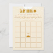 Minimalistische Boho Sunshine Baby Shooting Bingo  Einladung (Vorderseite)