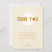 Minimalistische Boho Sunshine Flat Vertikale Babyd Dankeskarte (Vorderseite)