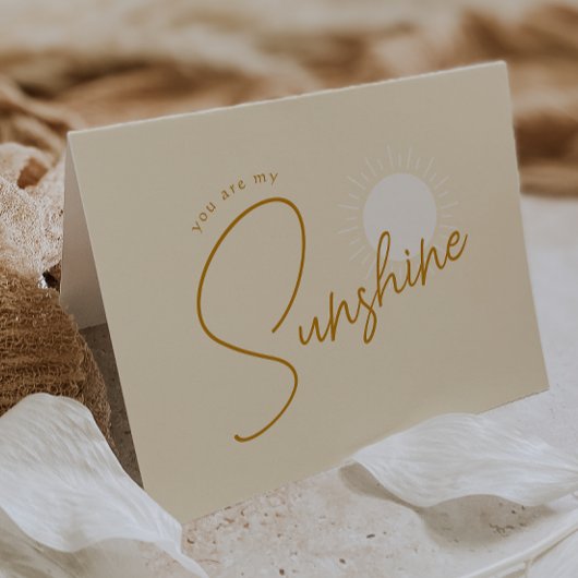 Minimalistische Boho Sunshine Klappdusche Dankeskarte