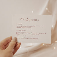 Minimalistische Boho Terracotta Hochzeitskarte