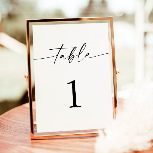 Minimalistische Boho Wedding-Tischnummern Ankündigung