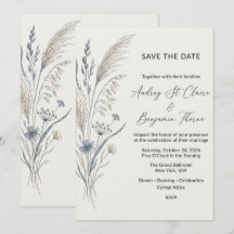 Minimalistische Boho-Wildblumen-Hochzeitseinladung