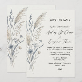 Minimalistische Boho-Wildblumen-Hochzeitseinladung Einladung