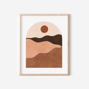 Minimalistische Boho-Wüstenlandschaftskunst Poster