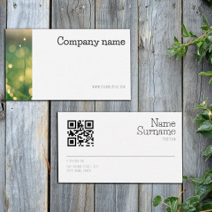 Minimalistische Bokeh-Gras-Foto-QR-Visitenkarte Visitenkarte