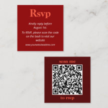 Minimalistische Bold Cherry Red Wedding RSVP
