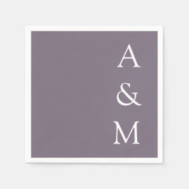 Minimalistische Bold Monogram Boho Dusty Lila Wedd Serviette