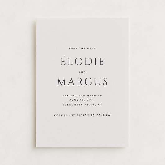 Minimalistische Bold Typografy Modern Save the Dat Einladung