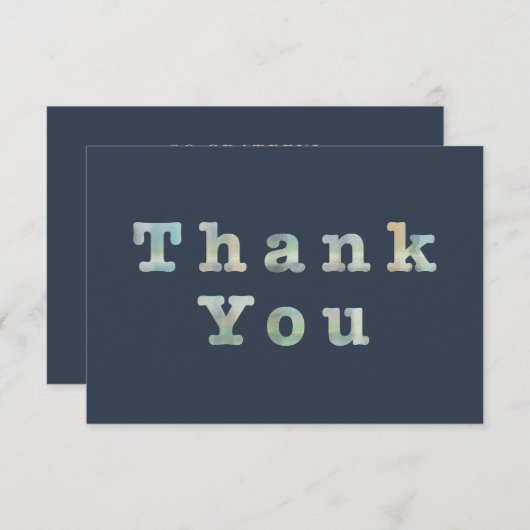 Minimalistische Bold Typografy Navy Blue Sage Gebu Dankeskarte (Vorne/Hinten)