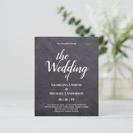 Minimalistische BOLD-TYPOGRAPHIE-Einladungen (Stehend Vorderseite)