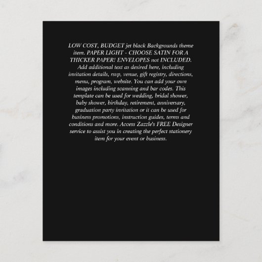 Minimalistische BOLD-TYPOGRAPHIE-Einladungen Flyer (Hinten)