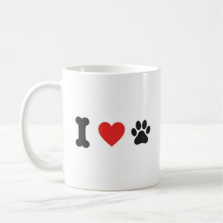 Minimalistische Bone-Heart-Pfote-Ich-liebe-meinen- Kaffeetasse