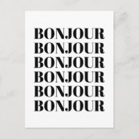 Minimalistische Bonjour Französisch Typografie Sch