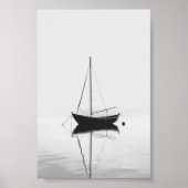 Minimalistische Bootfotografie in Monochrom Poster (Vorne)