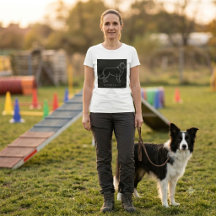 Minimalistische Border Collie-Linienkunst-Hund-Gra