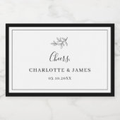 Minimalistische Border Foliage Leaf Sparkling Wein Schaumweinetikett (Einzelnes Label)