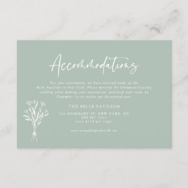 Minimalistische Botanicals zeigen grüne Unterkünft Begleitkarte