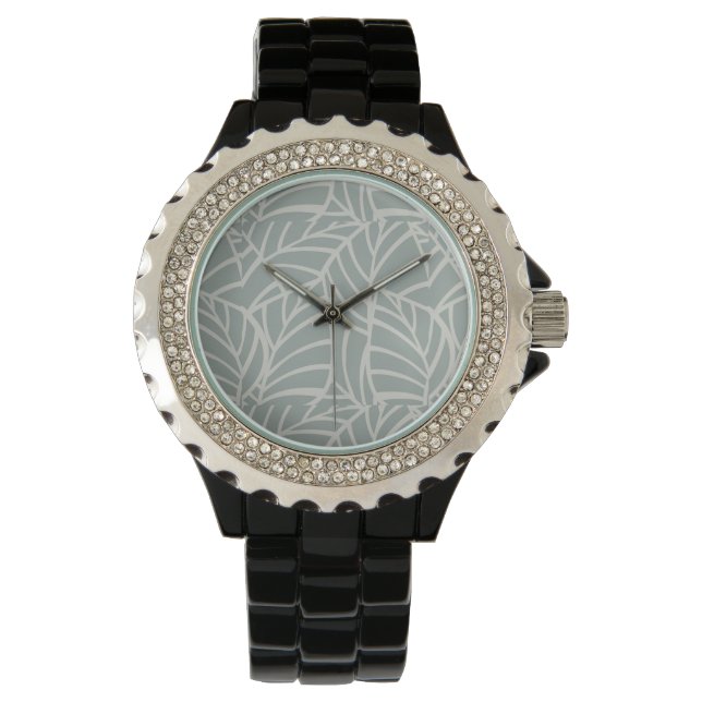 Minimalistische Botanische Adern Armbanduhr (Vorderseite)