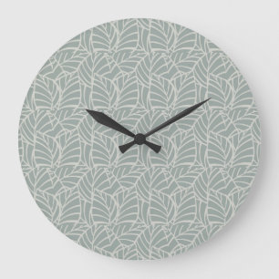 Minimalistische Botanische Adern Große Wanduhr