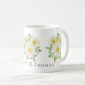 Minimalistische botanische Aquarellfarbe Blume Tas Kaffeetasse (VorderseiteRechts)