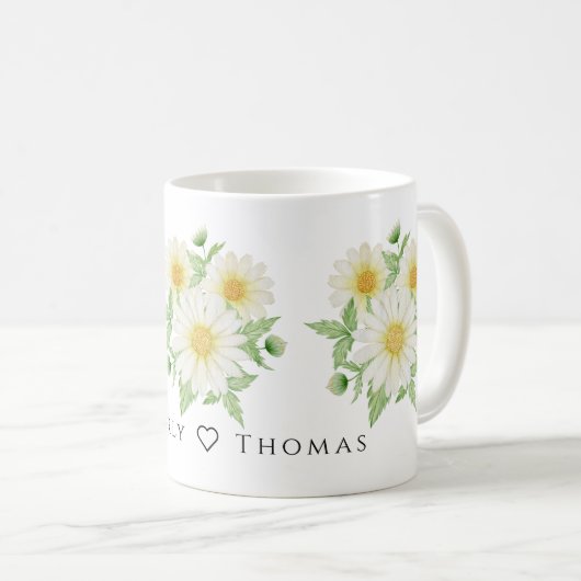 Minimalistische botanische Aquarellfarbe Blume Tas Kaffeetasse (VorderseiteRechts)
