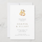 Minimalistische Botanische Birne Botanische Paare Einladung (Vorderseite)