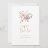 Minimalistische botanische Blume Bouquet Wedding Save The Date (Vorderseite)