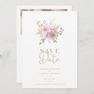 Minimalistische botanische Blume Bouquet Wedding Save The Date