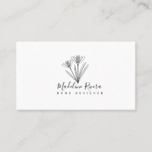 Minimalistische botanische Blumen Visitenkarte