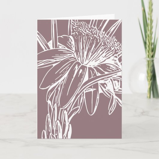 Minimalistische botanische Blumenlinie Zeichne Art Karte (Vorderseite)