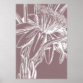 Minimalistische botanische Blumenlinie Zeichne Art Poster (Vorne)