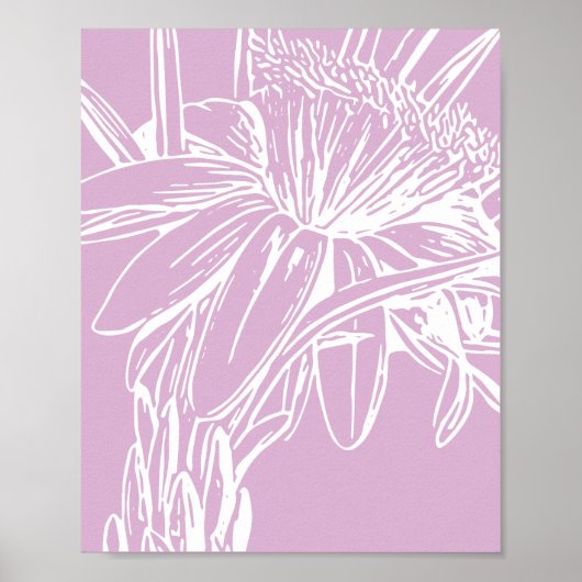 Minimalistische botanische Blumenlinie Zeichne Art Poster (Vorne)