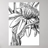Minimalistische botanische Blumenlinie Zeichne Art Poster (Vorne)