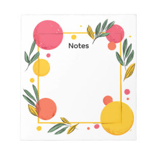 Minimalistische botanische Blumennoten Notizblock
