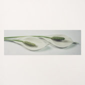 Minimalistische botanische Doppelweißlilie Yogamatte (Rückseite (Horizontal))