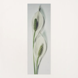 Minimalistische botanische Doppelweißlilie Yogamatte