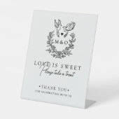 Minimalistische botanische Dosen-Script-Gastgesche Sockelschild (Vorderseite)