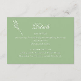 Minimalistische botanische Flora | Angaben zur Hoc Begleitkarte