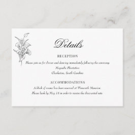 Minimalistische botanische Flora | Angaben zur Hoc Begleitkarte