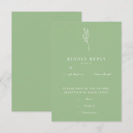 Minimalistische botanische Flora | Blume Chic Wedd RSVP Karte