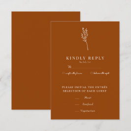 Minimalistische botanische Flora | Blume Chic Wedd RSVP Karte