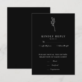 Minimalistische botanische Flora | Blume Chic Wedd RSVP Karte