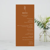 Minimalistische botanische Flora | Hochzeitsmenü Menükarte (Stehend Vorderseite)